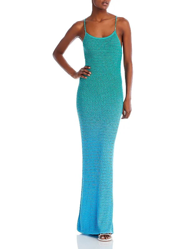 Save On Classic Elegant Styles Womens Knitted Ombre Maxi Dress