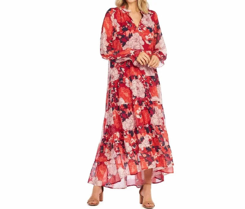 Big Savings On Minimalist Office Styles Simone Maxi Dress In Red