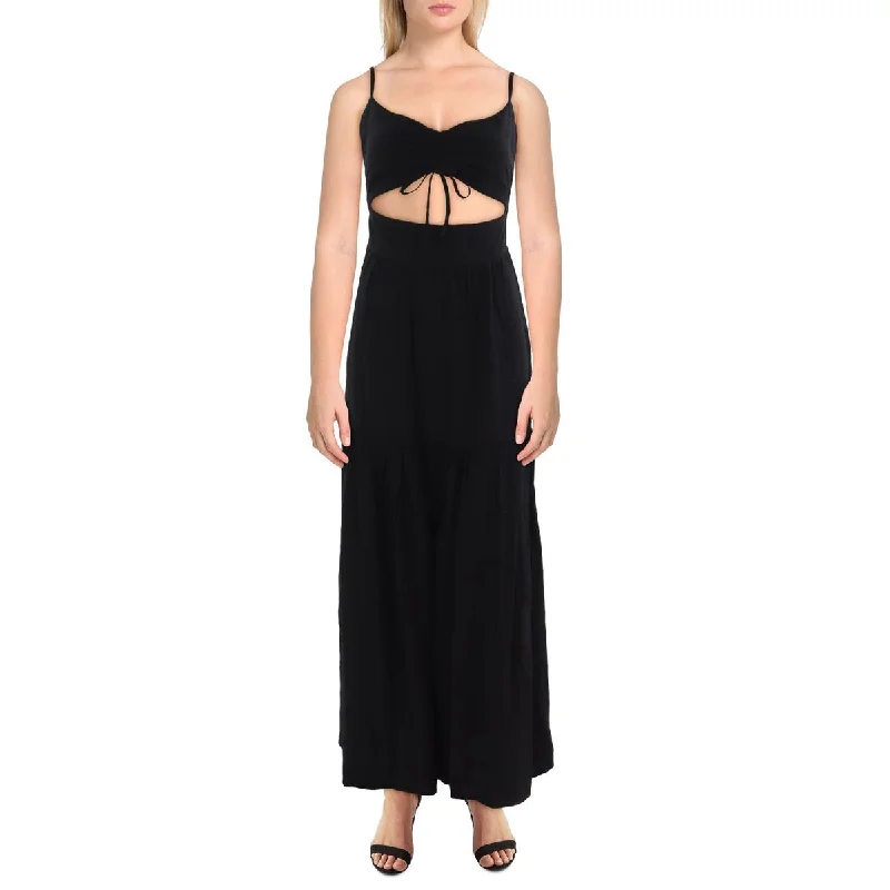 Spring Fashion Zuri Womens Cut-Out Halter Maxi Dress