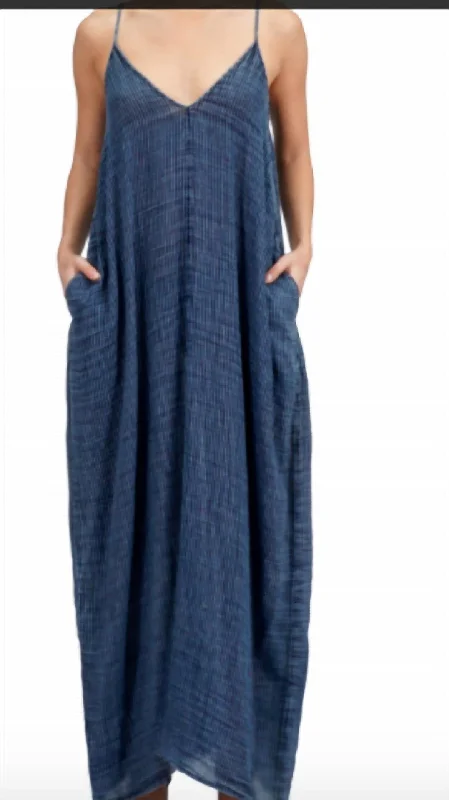 Cool Prices Maxi Dress In Denim/natural Stripe