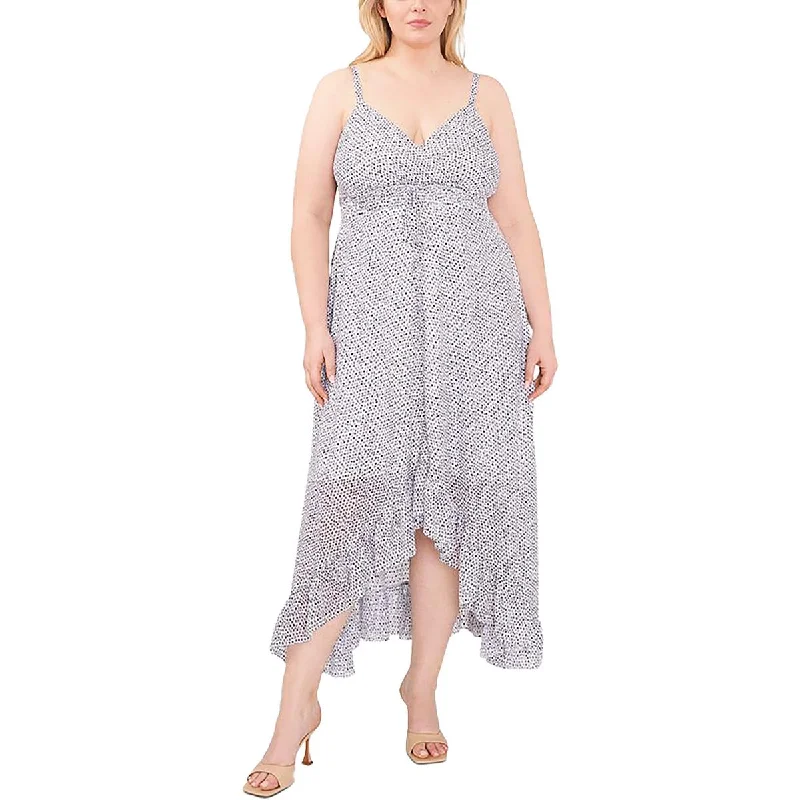 Limited Time Deal Plus Womens Printed Hi-Low Maxi Dress