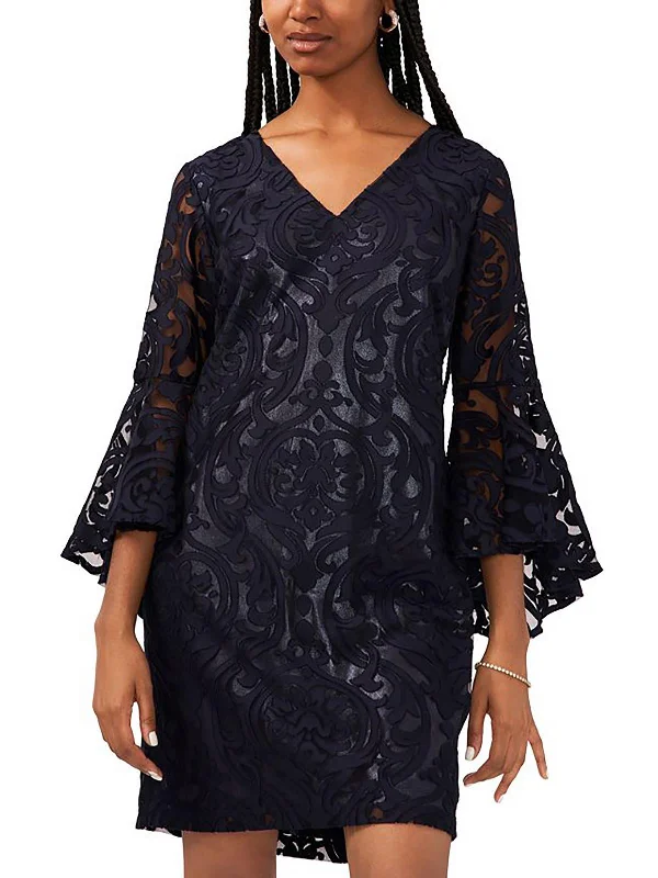 Limited Time Deal Womens Metallic Lining Embroidered Midi Dress