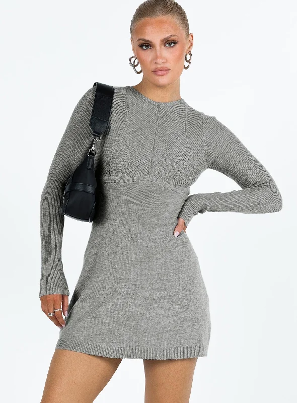 Today Only Tomer Knit Mini Dress Grey