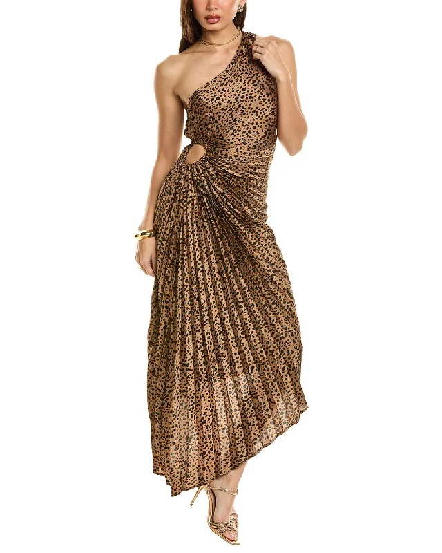 Beat The Heat In Tropical Styles Dress Forum Cheetah Asymmetrical Pleated Maxi Dress