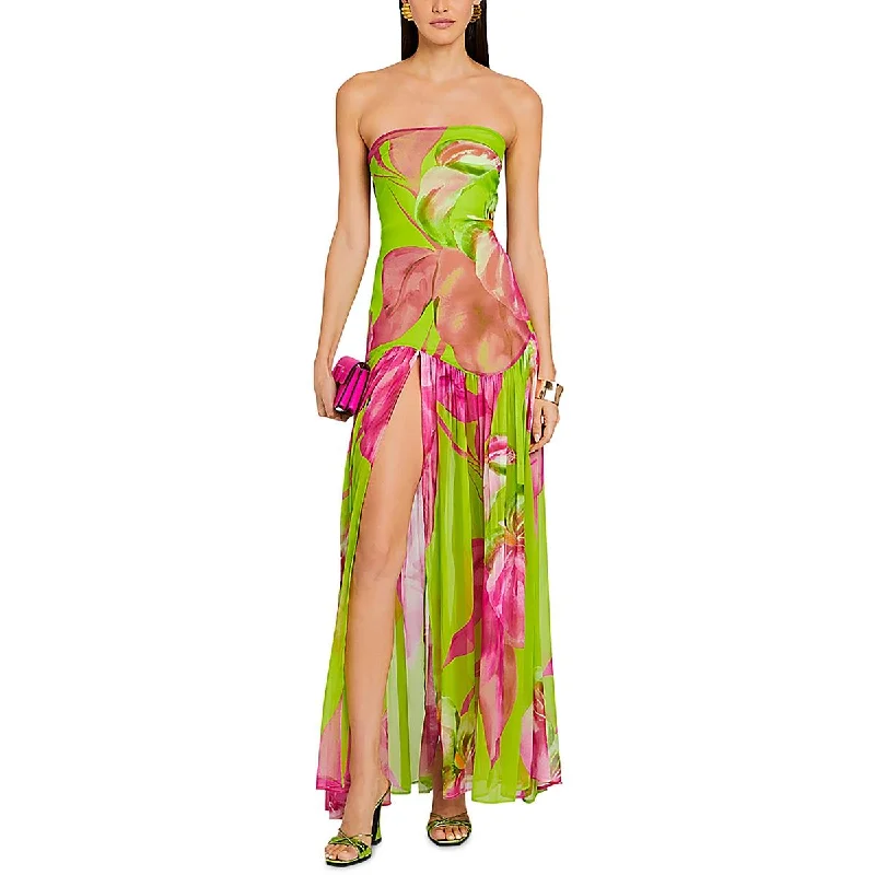 Rustic Countryside Charm Look Womens Full Length Strapless Maxi Dress