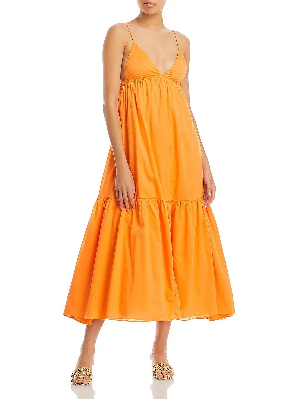 Nordic Minimalist Home Look Womens Tiered Summer Maxi Dress