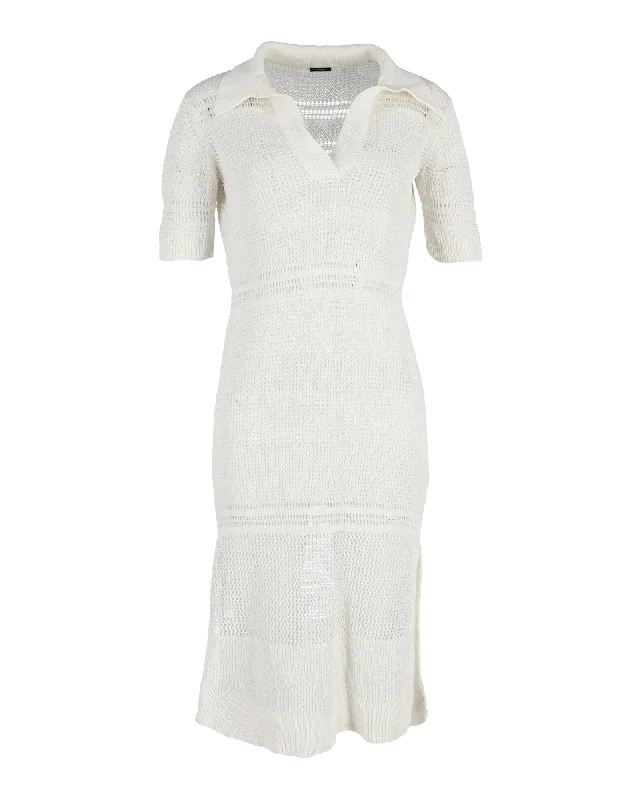 Budget-Friendly Fashion Joseph Knitted Midi Dress in Cream Viscose