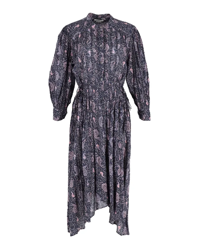 Special Occasion Wear Isabel Marant Etoile Ariana Paisley Midi Dress in Violet Cotton