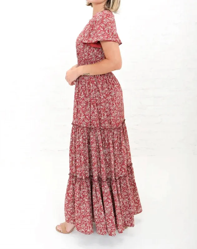 Lighten Up With Nordic Styles Pretend For The Day Maxi Dress in Red