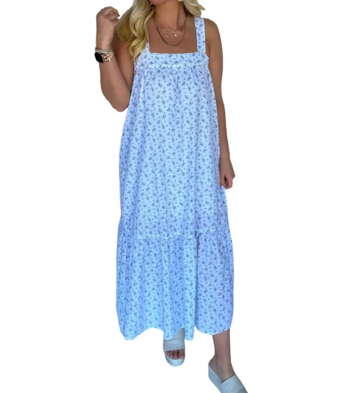 End - Of - Month Blowout Sunset Tank Maxi Dress In Off White/navy