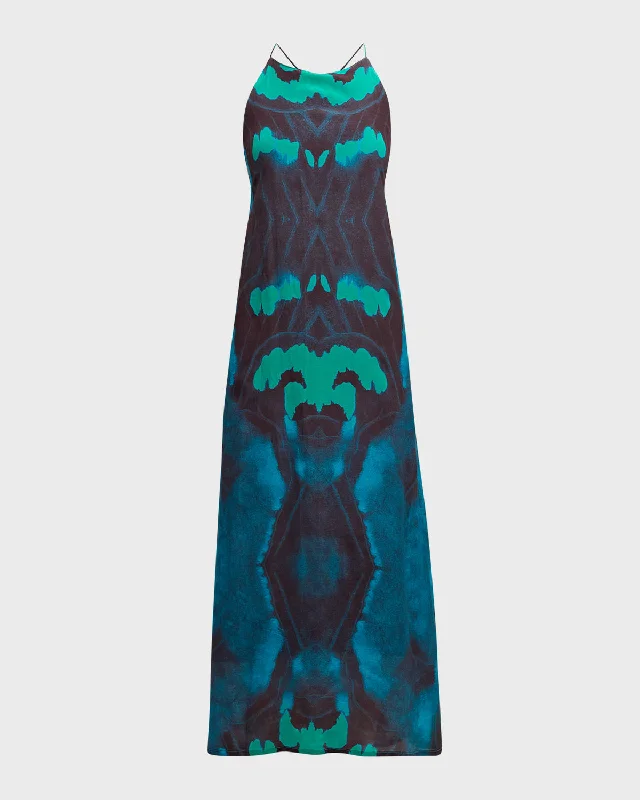 Limited Quantities Roma Abstract-Print Halter Midi Dress