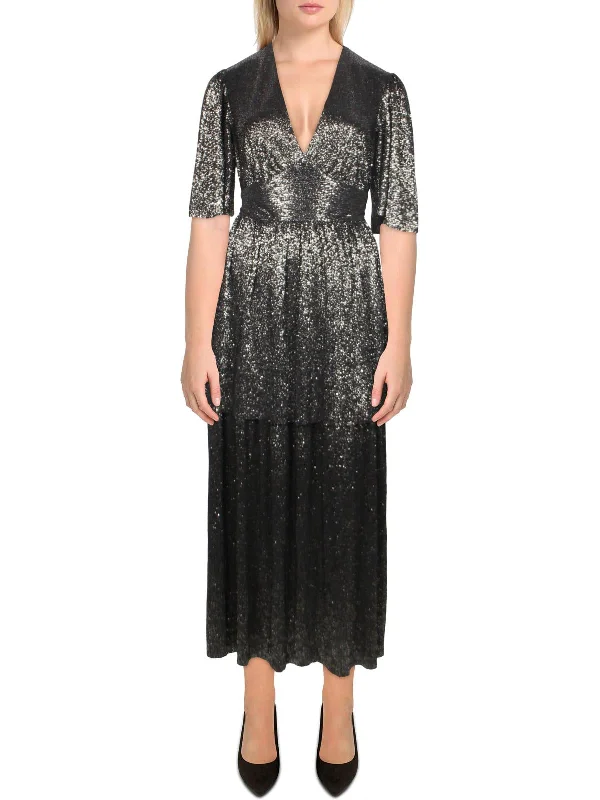 End - Of - Month Blowout Womens Metallic Long Maxi Dress