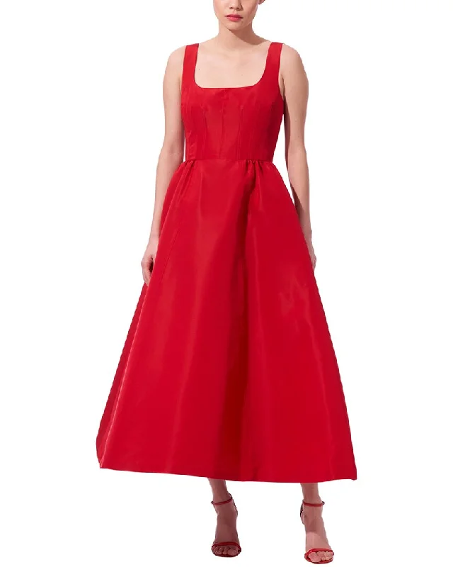 Mid - Week Surprise Carolina Herrera Wide Strap Full Silk Midi Dress