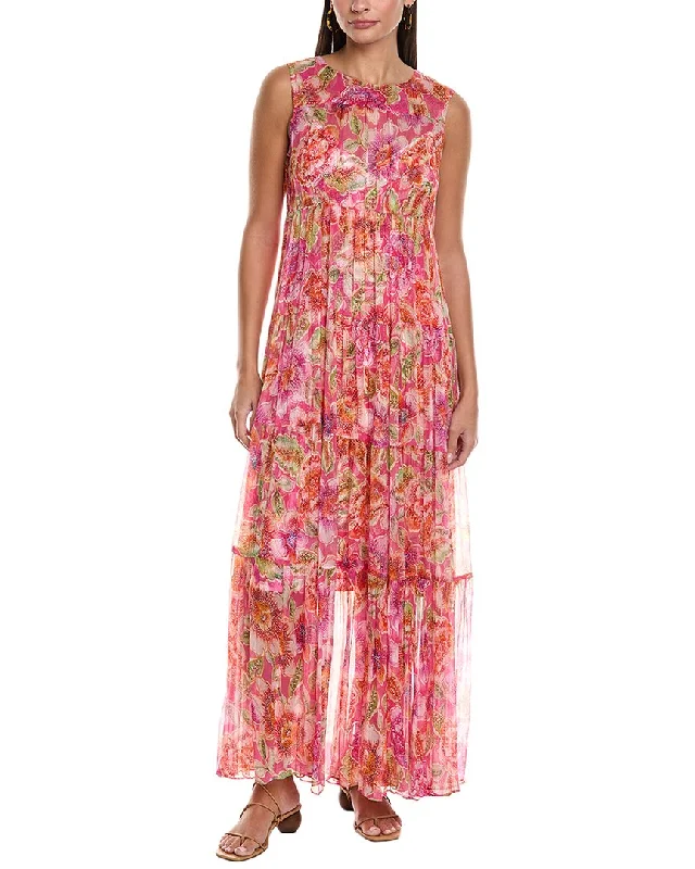 Weekend Special Johnny Was Loran Tiered Silk Maxi Dress