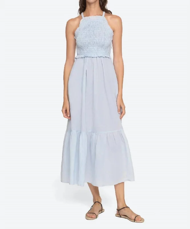 Mid - Week Surprise Cole Smocked Midi Dress In Sky