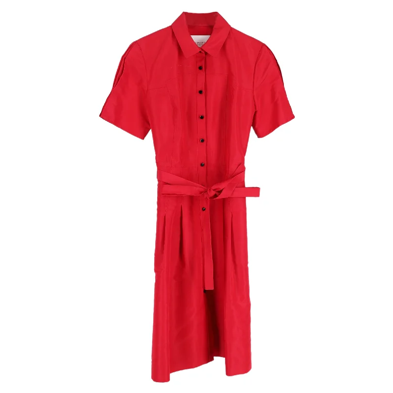 Budget-Friendly Fashion Carolina Herrera Polo Midi Dress in Red Cotton