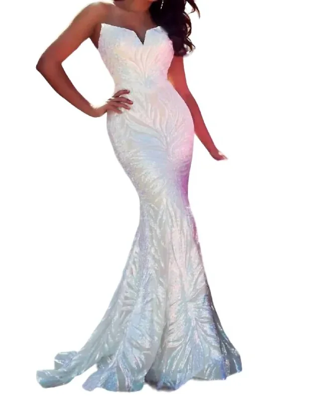 Wardrobe Update Strapless Mermaid Maxi Dress In Ivory