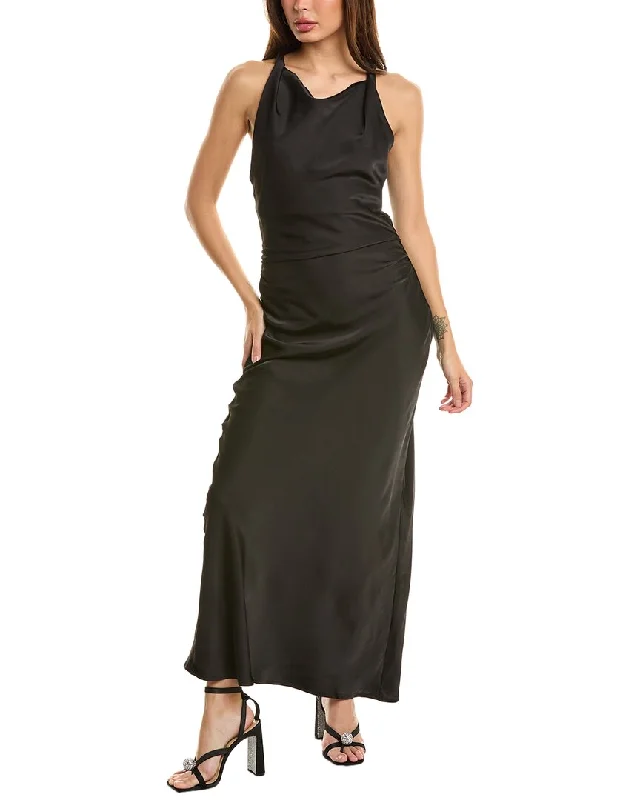 Parisian Effortless Chic Style Moonsea Twisted Shoulder Midi Dress