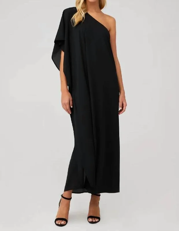 Mother'S Day Special One Shoulder Tropez Maxi Dress In Black