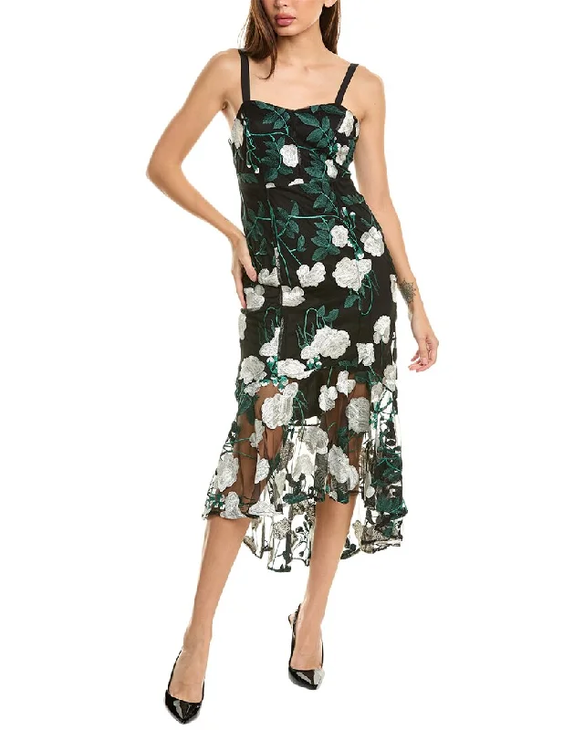 Last Chance Sale Sam Edelman Vine Flower Embroidery Midi Dress