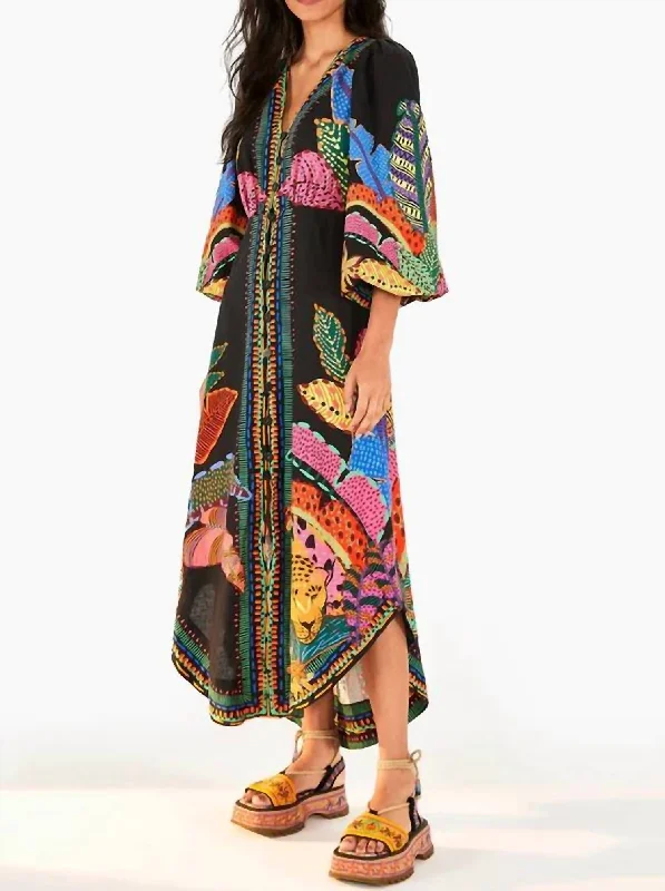 Flash Sale Cool Leopards Maxi Dress In Black