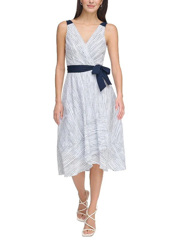 Exclusive Discount Womens Striped Sleeveless Midi Dress