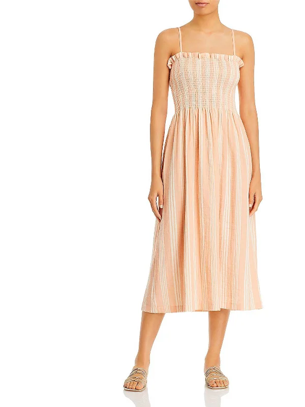 Mid - Season Sale Womens Organic Cotton Striped Maxi Dress