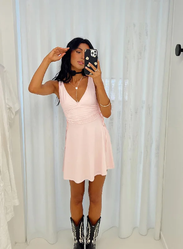 Feminine Soft - Hued Styles Payne Mini Dress Pink