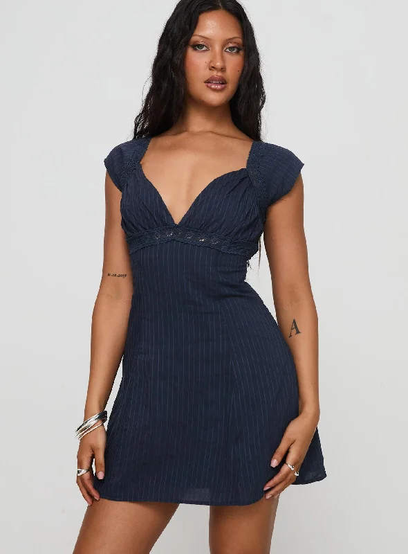 Trend Alert Forever And Always Mini Dress Navy