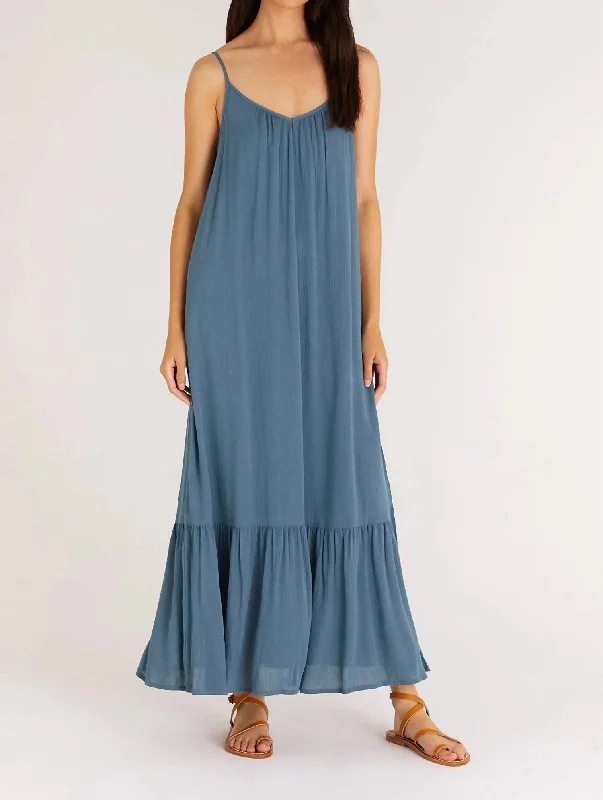 Tropical Island - Inspired Attire Rocco Maxi Dress In Caribbean Blue