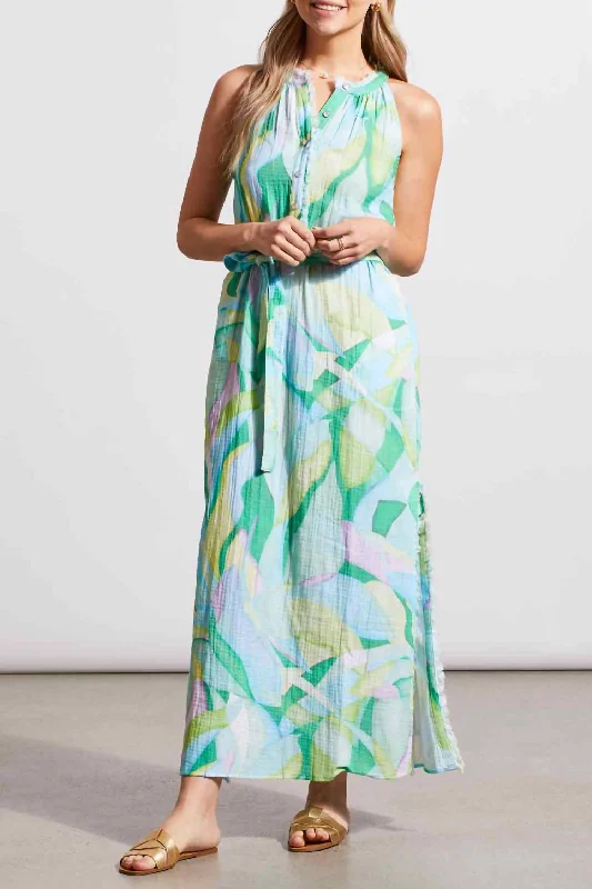 Fashion-Forward Outfits Halter Neck Maxi Dress In Blue Sea