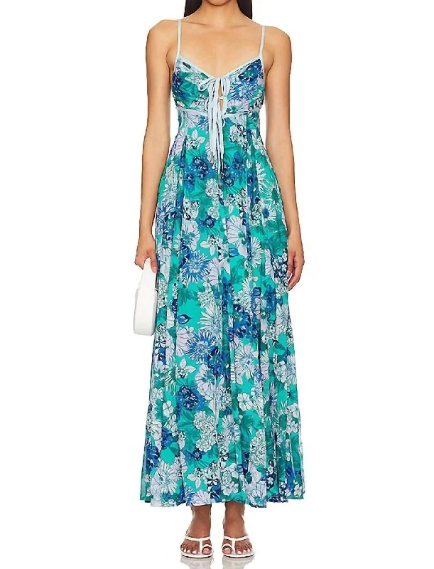 Elegant Style Dream Weaver Maxi Dress In Blue