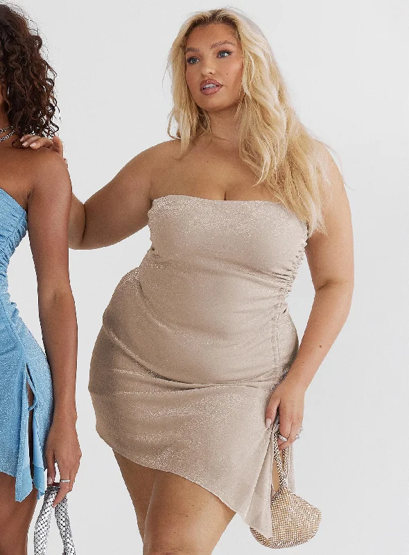 Trend Alert Donelli Mini Dress Champagne Curve