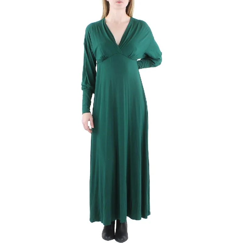 Day-To-Night Styles Womens Solid V Neck Maxi Dress