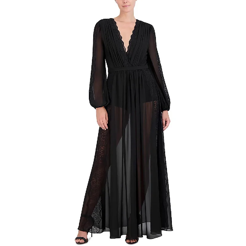 Season Sale Womens Full Length Sheer Maxi Dress