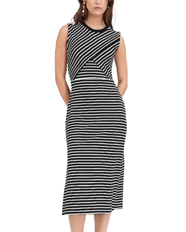 Flash Deals Hayden Midi Dress In Black, Cream