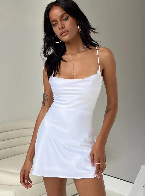 Score Big On Glamorous Red - Carpet Styles Celena Mini Dress White