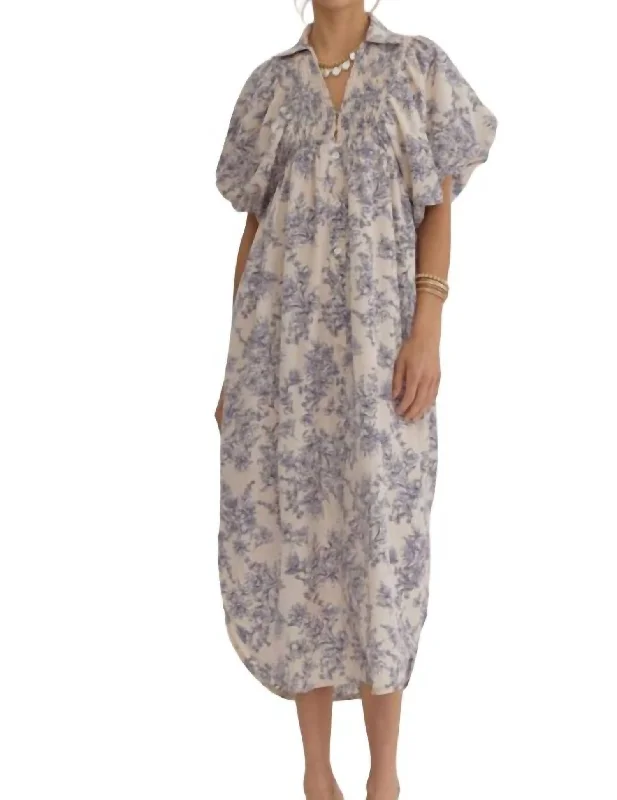 Today Only Toile Midi Dress In Ecru