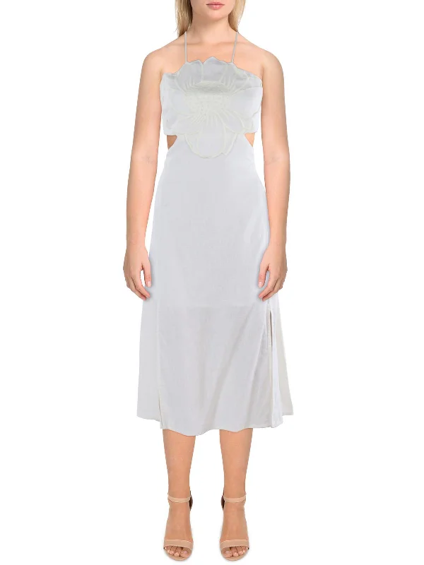 Great Deals On Ethnic Cultural Wear Womens Linen Cut-Out Midi Dress