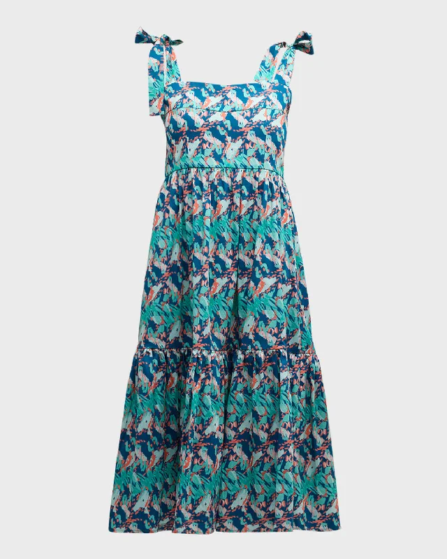 Spring Fling Sale Gabriela Tiered Abstract-Print Midi Dress