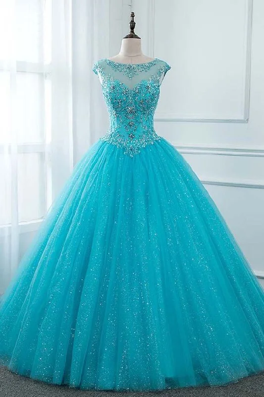 Seasonal Fashion Elegant Long Ball Gown Quinceanera Dresses Beaded Corset Prom Gown      cg23446