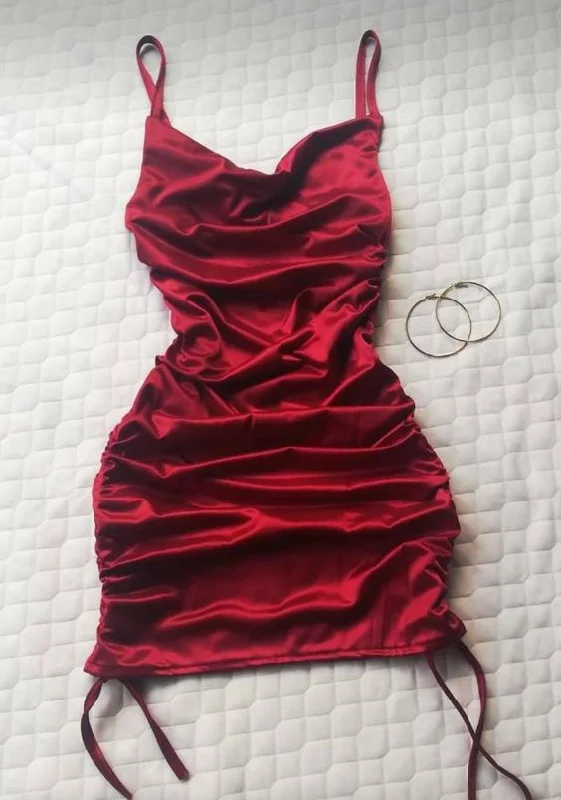 Fashion Sale Bodycon Burgundy Mini Dress,Sexy Homecoming Dress       S5054