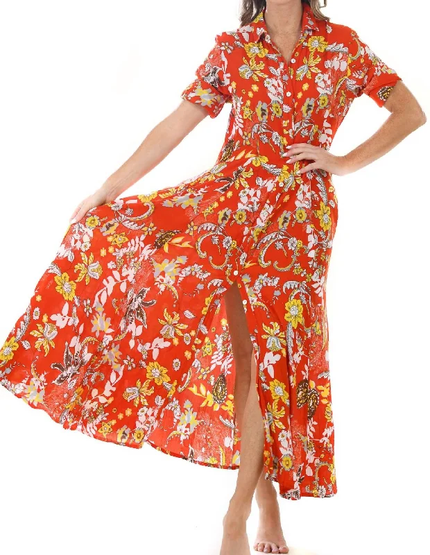 Lighten Up With Nordic Styles Princess Dress In Orange Floral