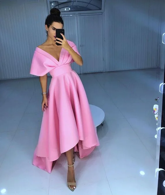 End - Of - Month Blowout pink Prom Dress,A-Line Prom Gown,off the shoulder Prom Dress    cg14518