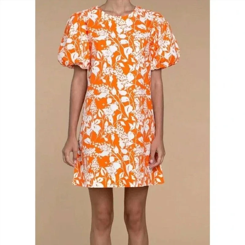 Limited-Time Offer Louisa Dress In Orange Floral