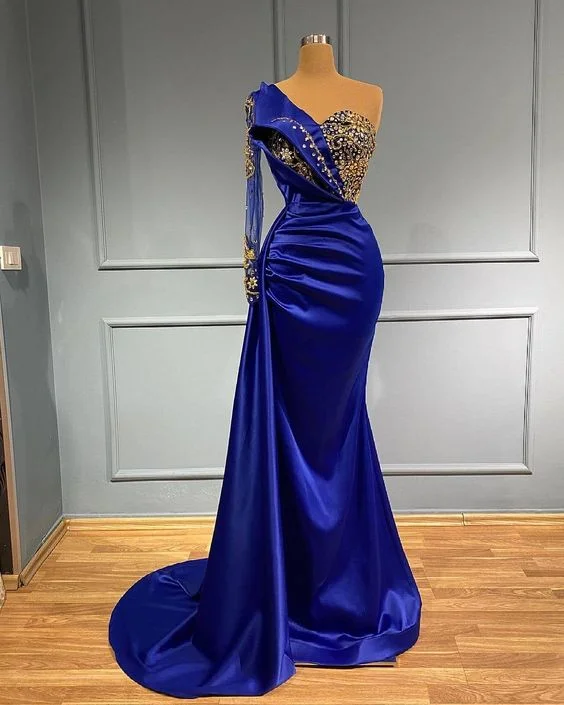 Wardrobe Upgrade Blue long mermaid evening gowns long prom dress        cg24077