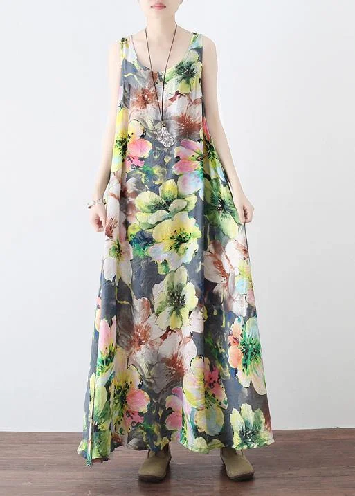 Great Prices On Feminine Styles Summer Loose National Style Sleeveless Cotton Vest Long Dress