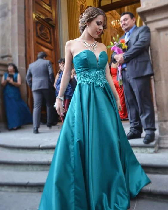 Buy More, Save More Elegant A-line Satin Prom Dress,Sweetheart Neckline Prom Gown Y5216