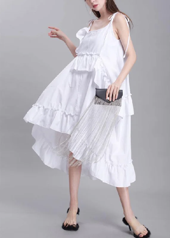 Special Occasion Wear Simple white Cotton dress sleeveless daily summer Dresses