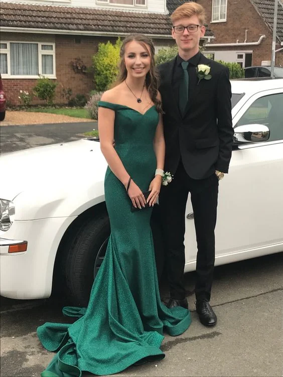 Seasonal Sale Green V Neck Backless Mermaid Satin Prom Dress, Open Back Mermaid Green Formal Graduation Dress Y6482